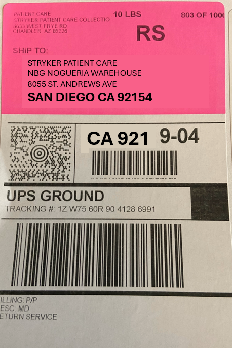 Pink UPS Label